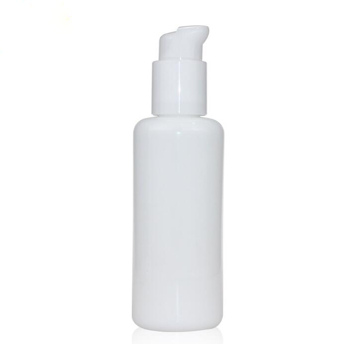 white glass porcelain pump bottle cosmetic packaging bottle glass cream pump bottles 40ml 100ml 120ml 200ml
