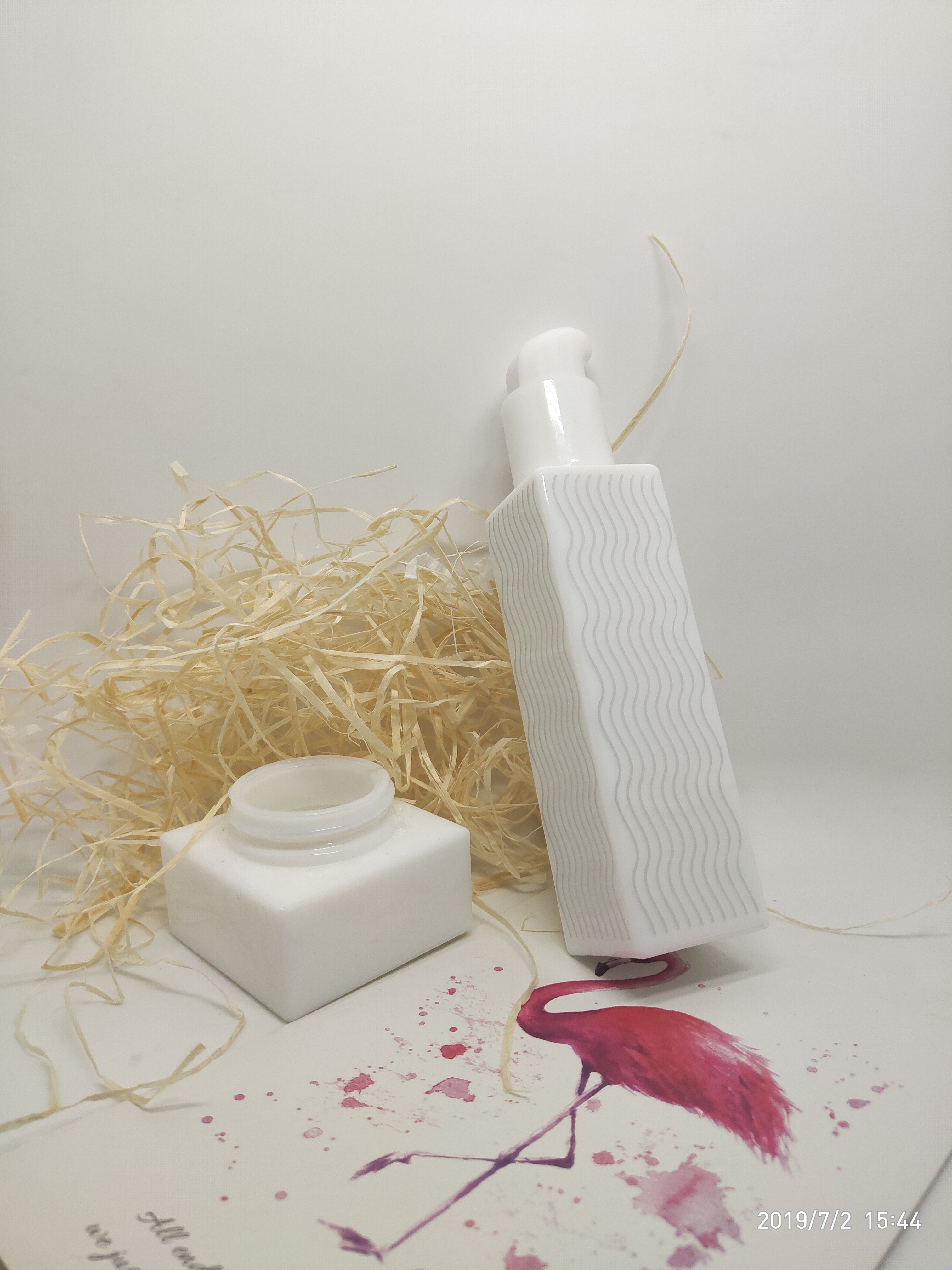 white opal glass square ceramic bottle and jar white porcelain cosmetic bottle