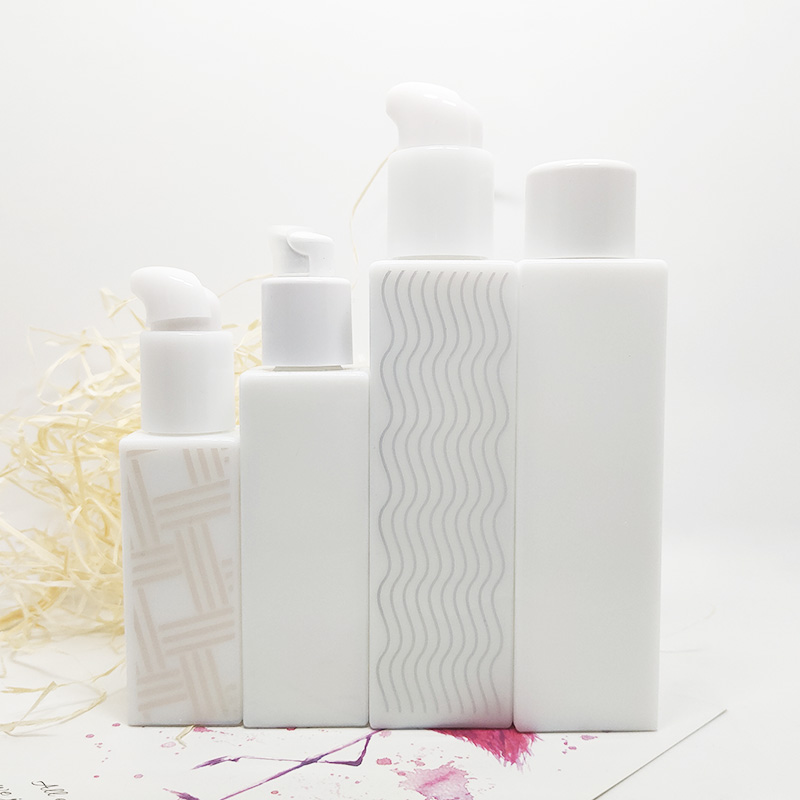 white opal glass square ceramic bottle and jar white porcelain cosmetic bottle