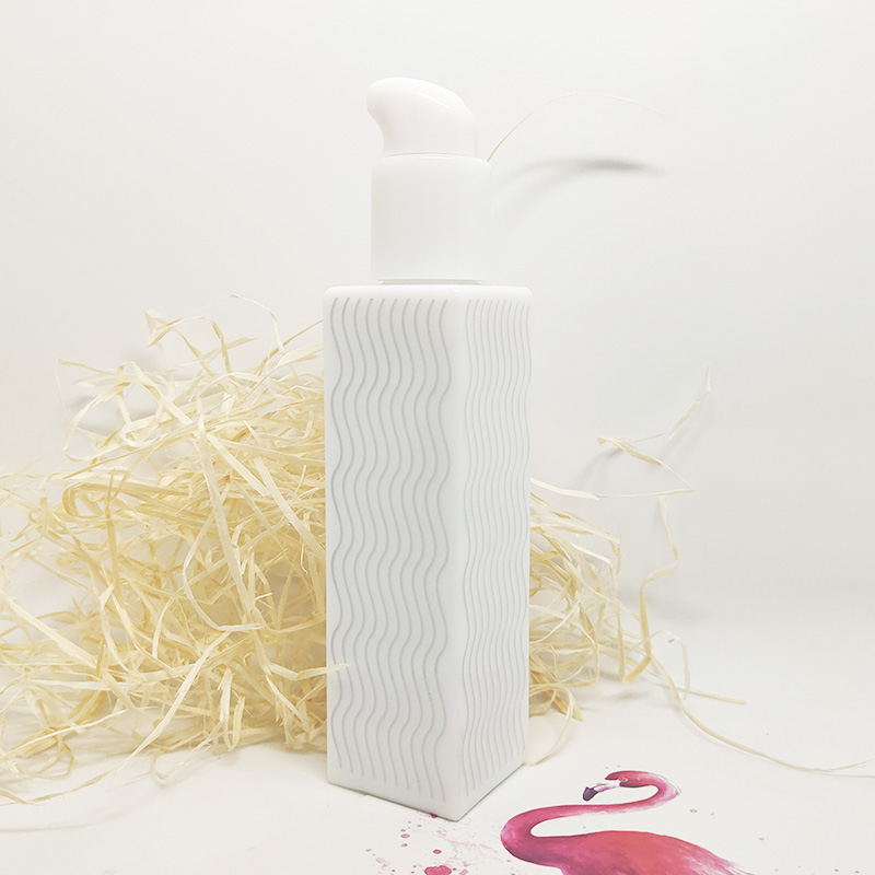 white opal glass square ceramic bottle and jar white porcelain cosmetic bottle