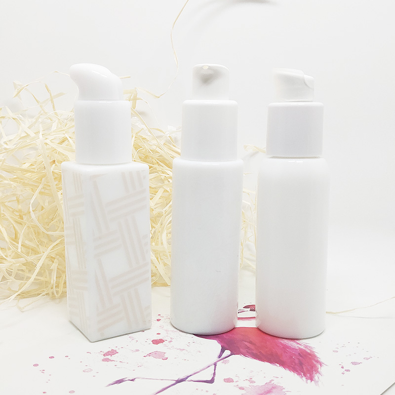 white opal glass square ceramic bottle and jar white porcelain cosmetic bottle