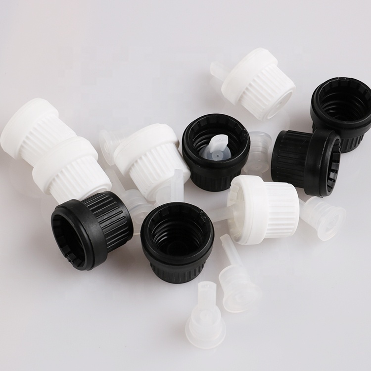white plastic oil cap tamper-proof 18mm for 5ml 10ml 15ml 20ml 30ml 50ml 100ml transparent clear glass essential oil bottle