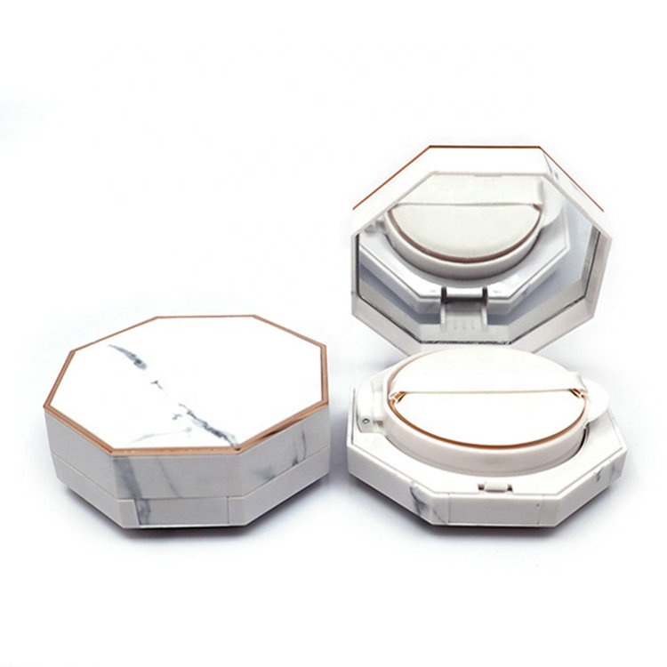white rhombus new type  cosmetic compact powder case packaging empty plastic bb air cushion