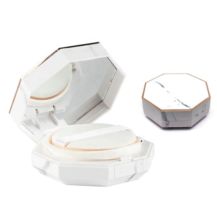 white rhombus new type cosmetic compact powder case packaging empty plastic bb air cushion