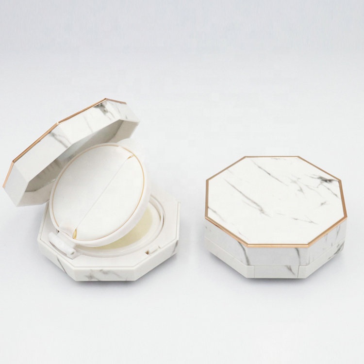 white rhombus new type cosmetic compact powder case packaging empty plastic bb air cushion