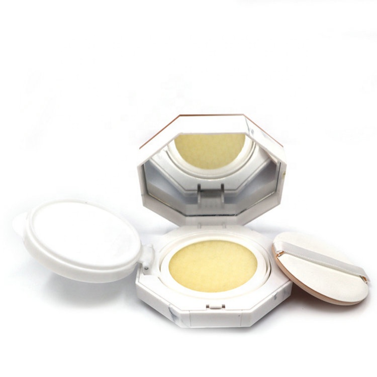white rhombus new type cosmetic compact powder case packaging empty plastic bb air cushion