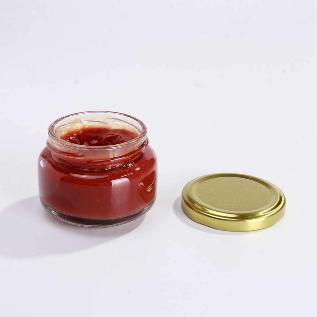 whlose 50ml 80ml 100ml mini sauce glass jars with Lids Sauce Glass Packaging for honey/dressing/Ketchup