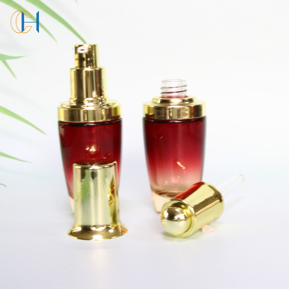 whole sale 30ml 50ml 100ml Cosmetic Glass Bottle Packaging Cream Jar Spray lotion Pump