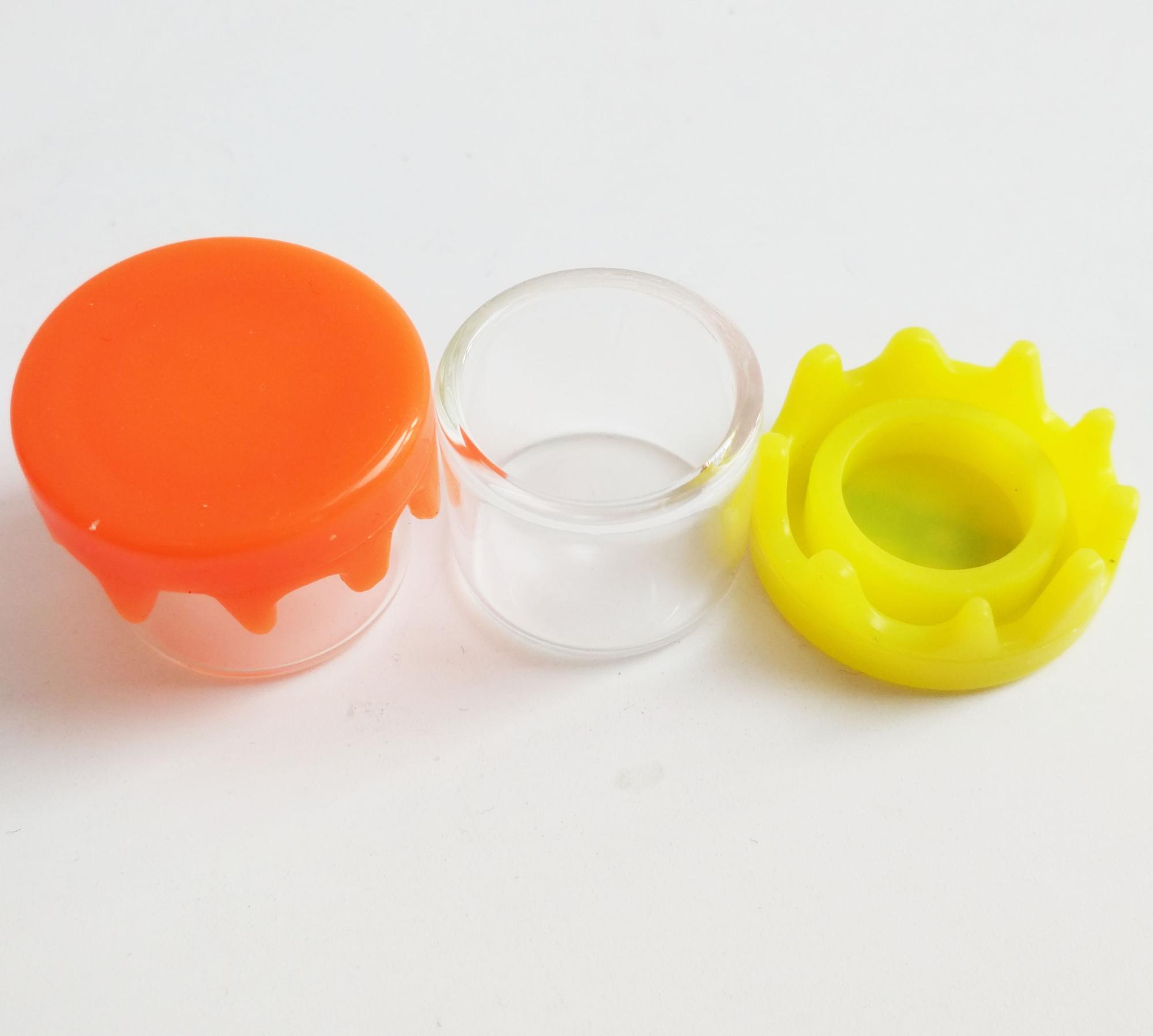 whole sale price Borosilicate glass jar wax oil jar essential mini concentrate containers silicone lid jars glass