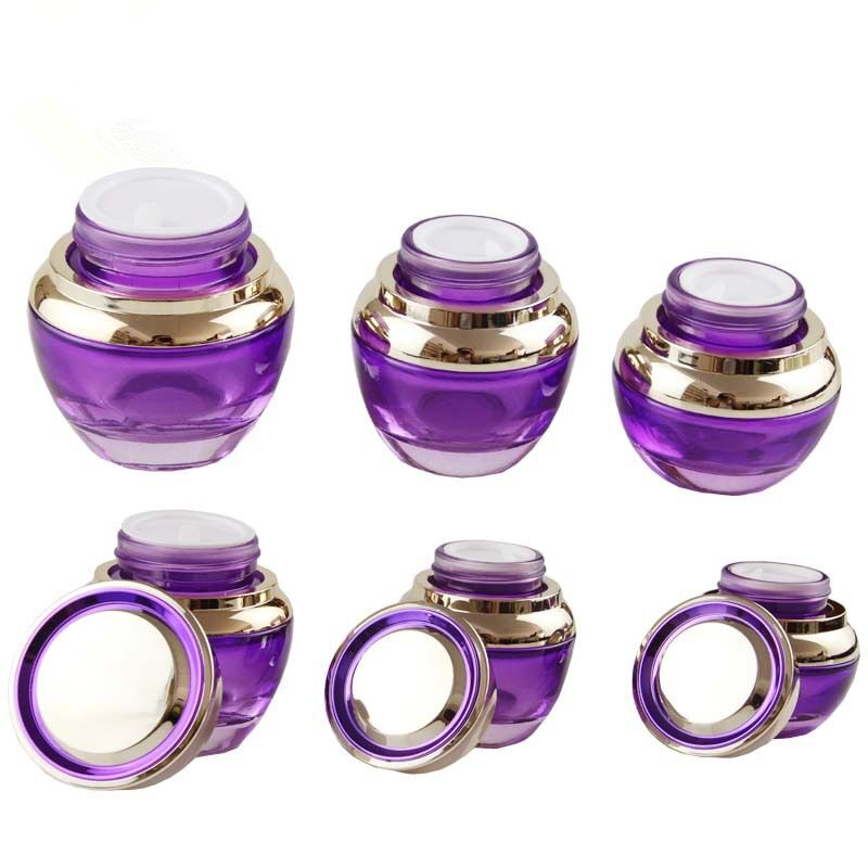 whole set hot sale 100ml purple emprt cosmetics cream glass bottles and jars