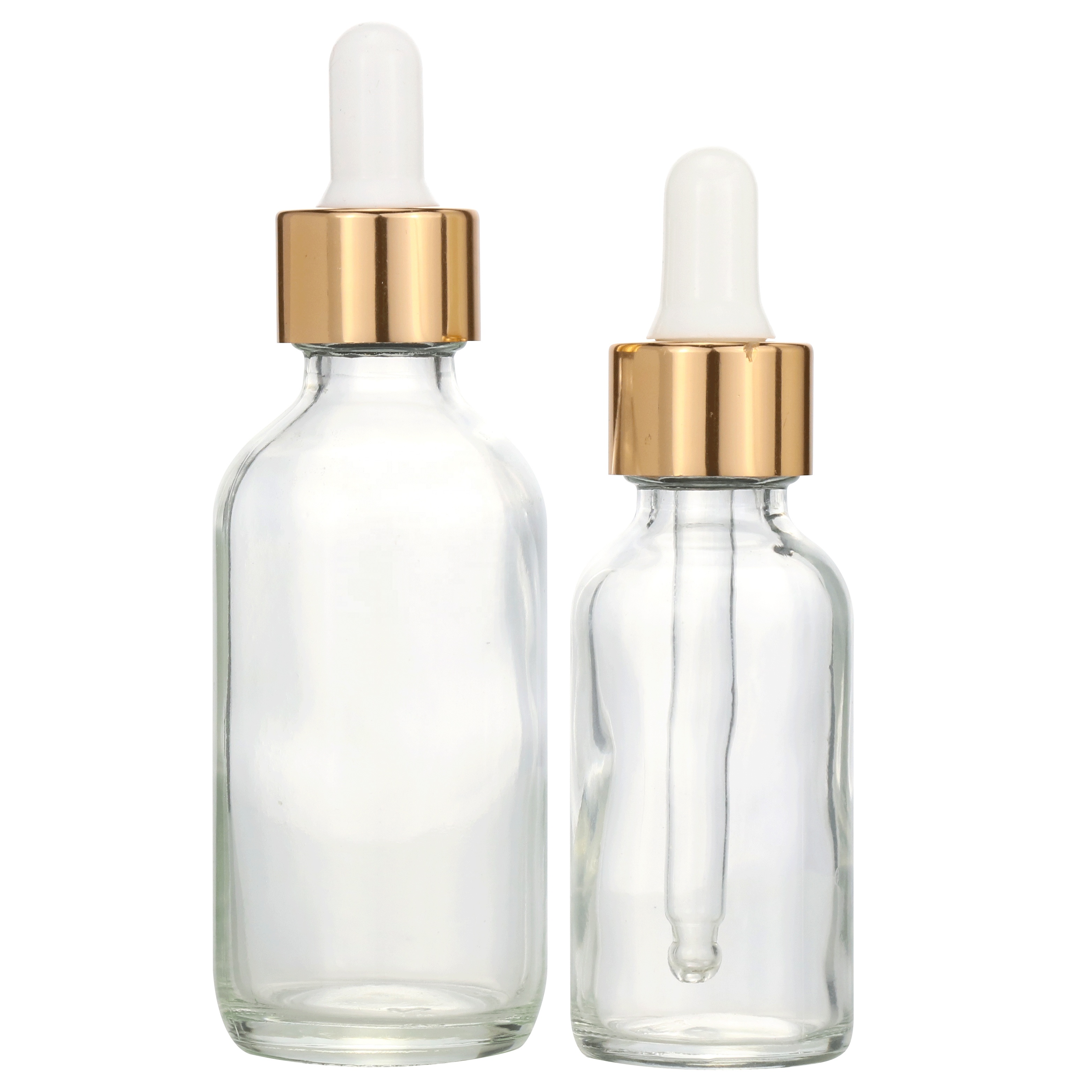 wholesale 0.5oz 1oz 2oz 4oz 8oz 16oz Clear Amber Blue Boston Round Essential Oil Glass Bottle