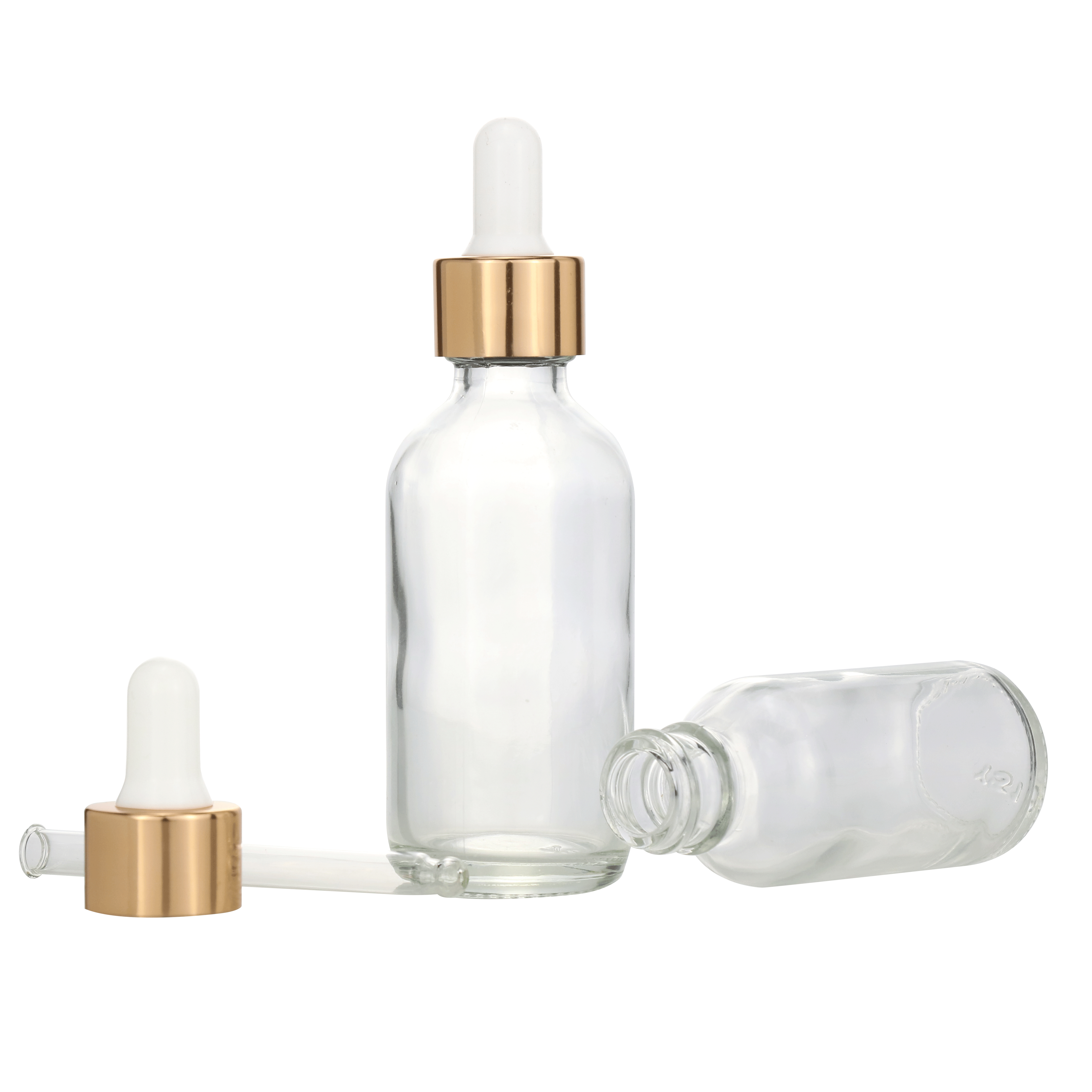 wholesale 0.5oz 1oz 2oz 4oz 8oz 16oz Clear Amber Blue Boston Round Essential Oil Glass Bottle