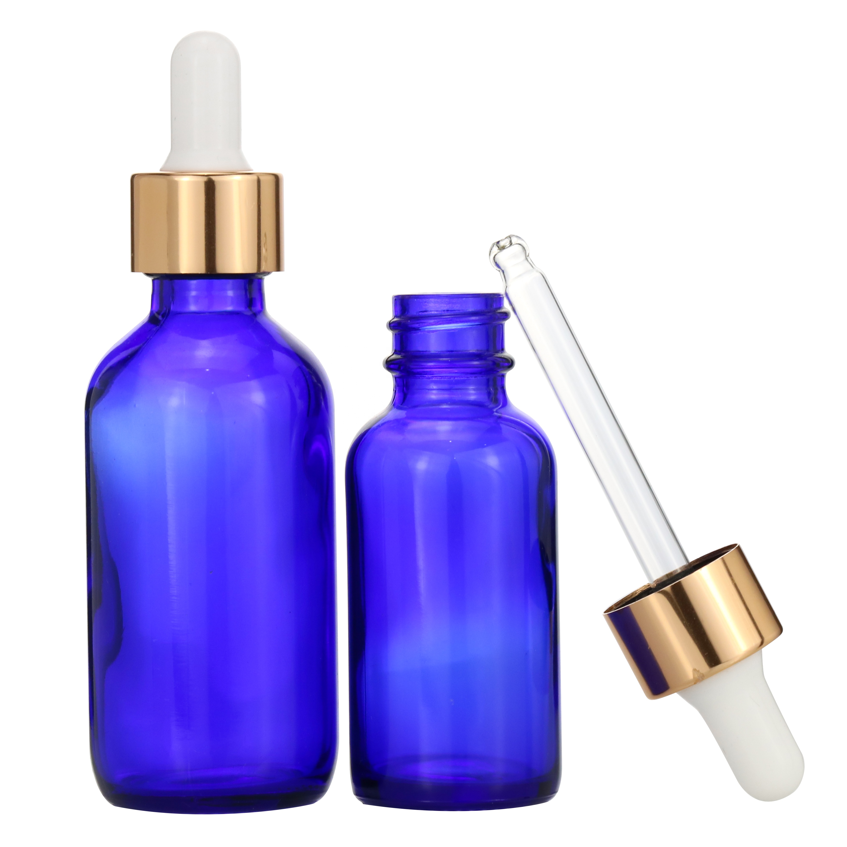 wholesale 0.5oz 1oz 2oz 4oz 8oz 16oz Clear Amber Blue Boston Round Essential Oil Glass Bottle