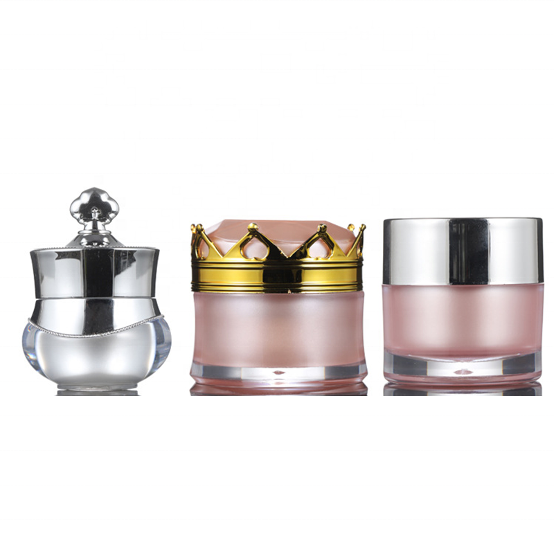wholesale 10 ml acrylic empty glass jar with lid silver cream jar for girl and women