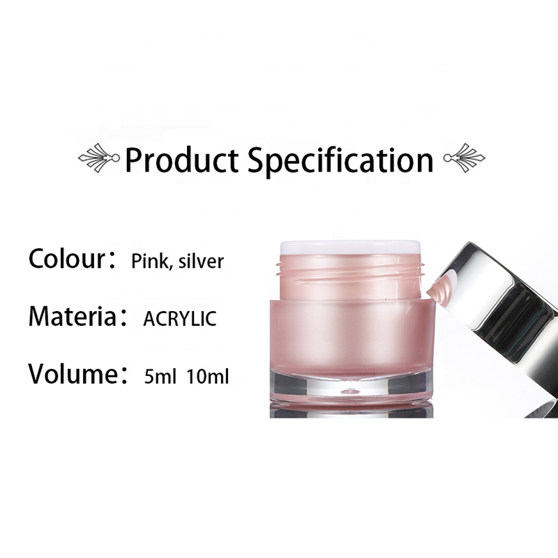 wholesale 10 ml acrylic empty glass jar with lid silver cream jar for girl and women