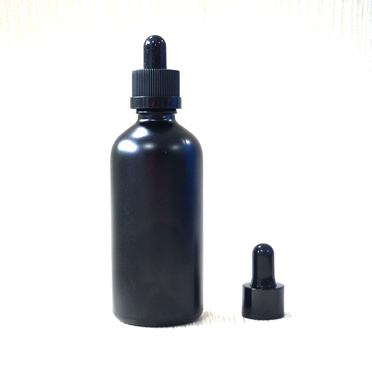 wholesale 100 ml vapor e liquid beard oil essential oil matte black dropper bottle for tinture packaging