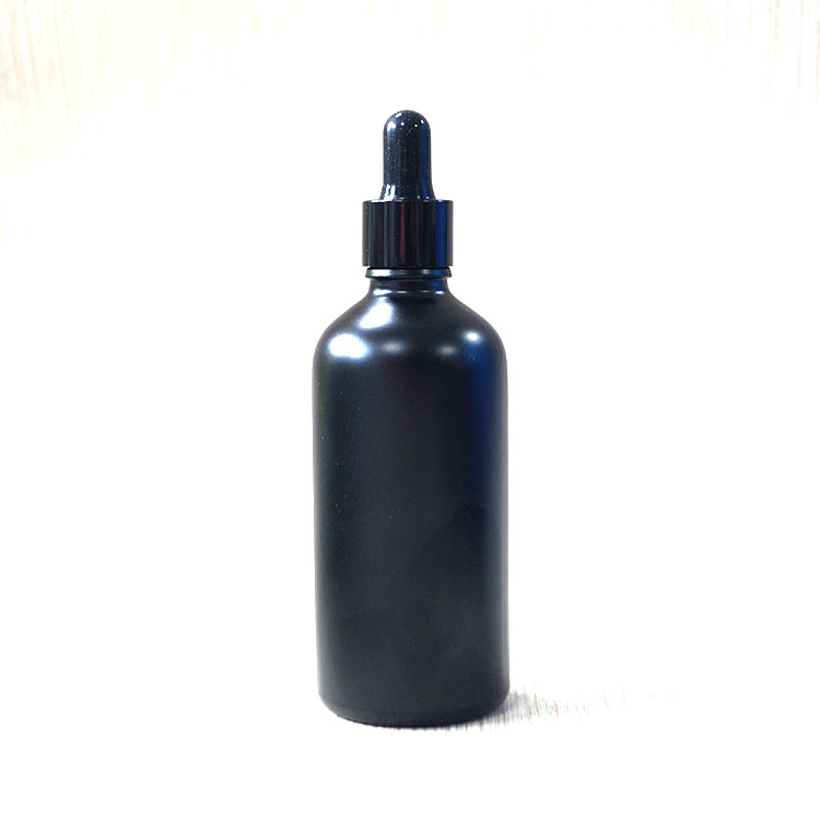 wholesale 100 ml vapor e liquid beard oil essential oil matte black dropper bottle for tinture packaging