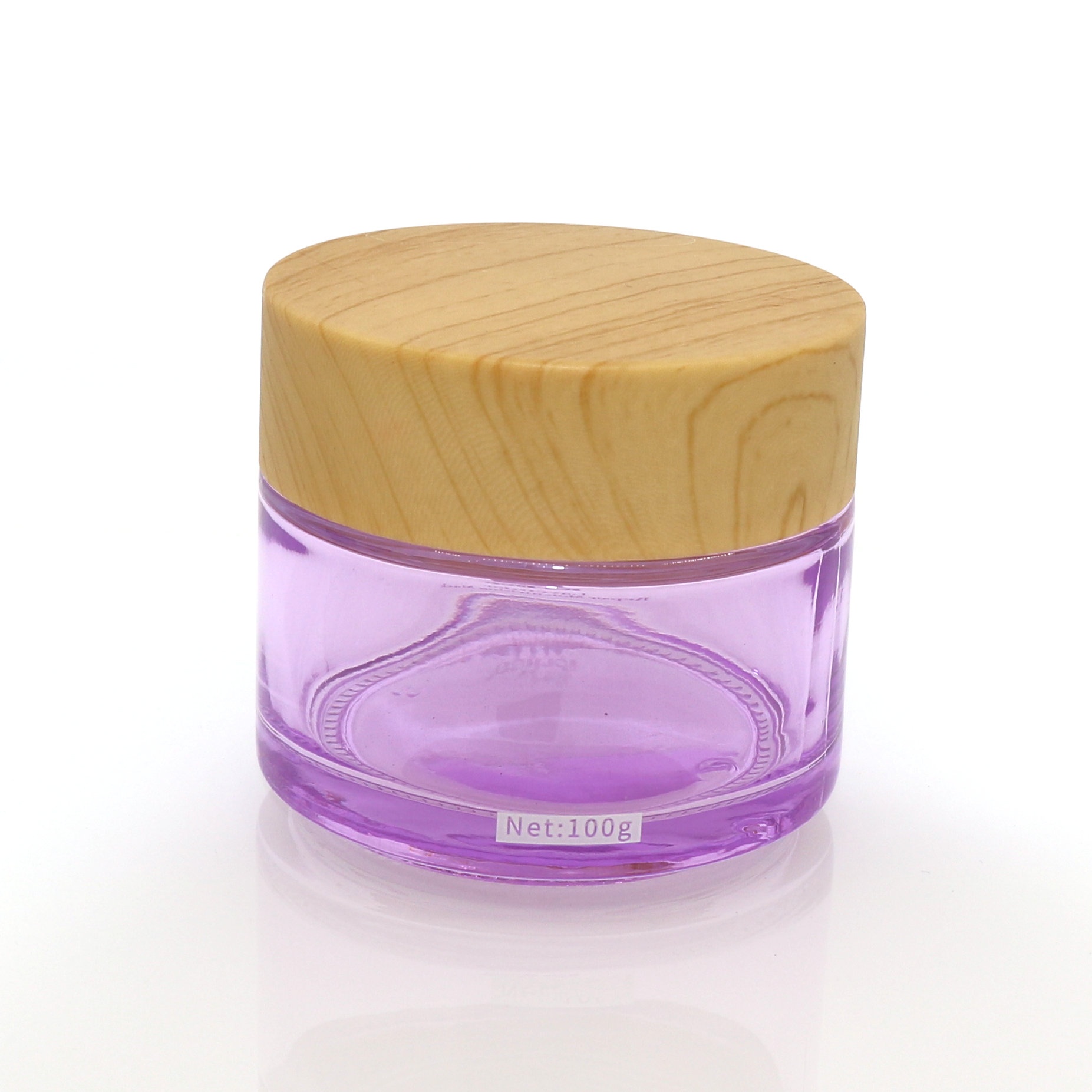 wholesale 100g hair cream cosmetic glass jar purple blue black pearl white clear amber for cosmetic packaging