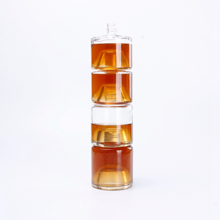 wholesale 100ml 200ml 375ml mini wine glass bottles with Lids folded shape popular design Gin Vodka Drinking Bottles