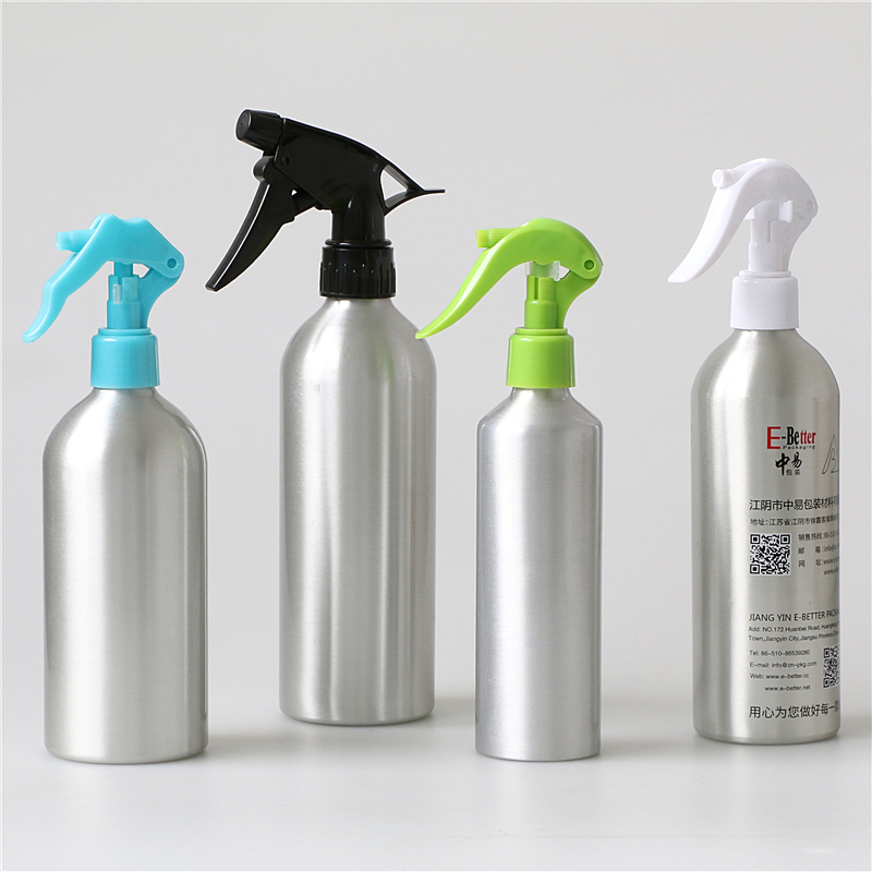 wholesale 100ml 300ml 500ml black cosmetic aluminum perfume spray pump bottle