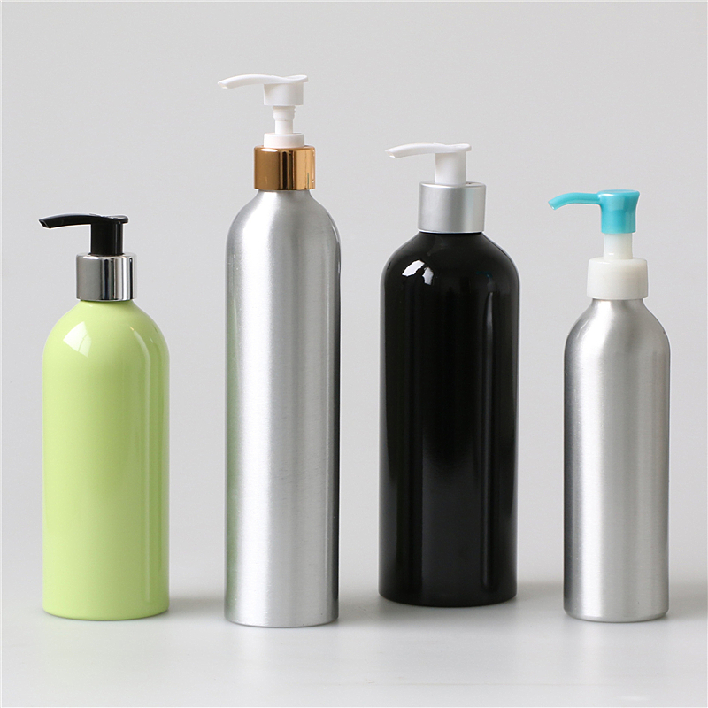 wholesale 100ml 300ml 500ml black cosmetic aluminum perfume spray pump bottle