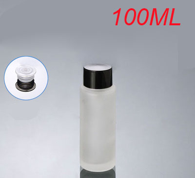 wholesale 100ml frosted glass bottle with black lid, 100 ml glass lotion bottle,100 g Cosmetic Packaging glass bottle