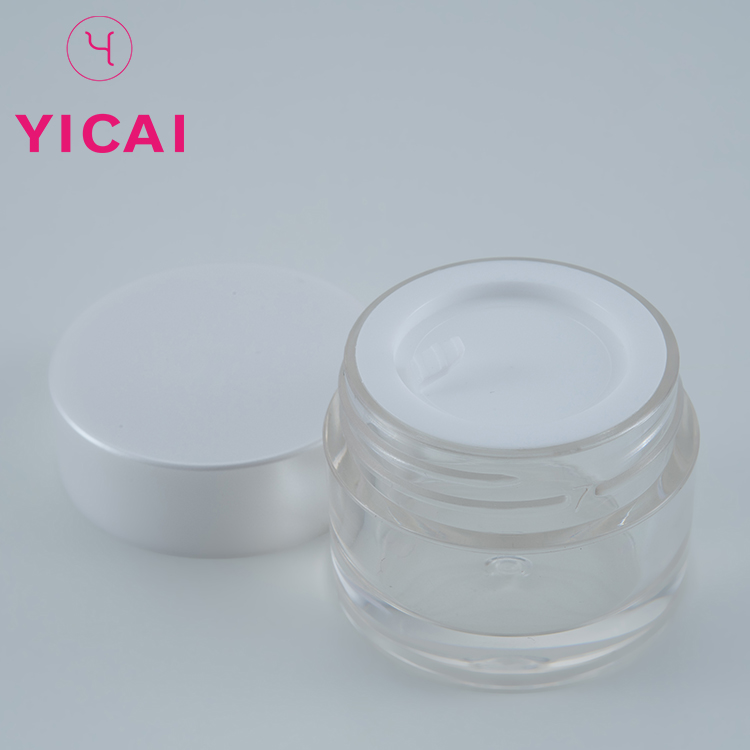 wholesale 10g 15g 20g 30g 50g small luxury round empty containers packaging clear acrylic cosmetic jars and lids