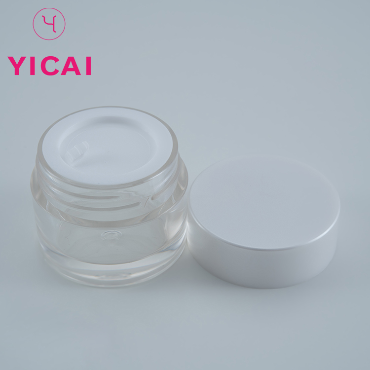 wholesale 10g 15g 20g 30g 50g small luxury round empty containers packaging clear acrylic cosmetic jars and lids