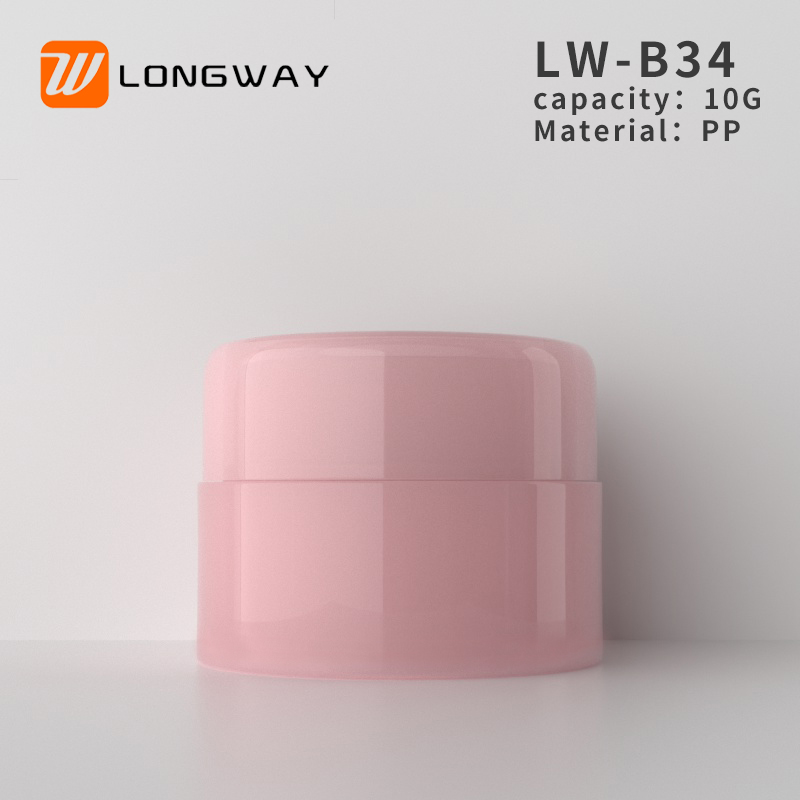 wholesale 10g double wall plastic cosmetics pink jar pigment balm cream jar with lid for nail powder container