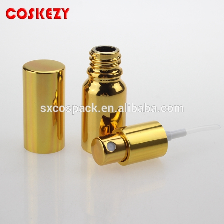 wholesale 10ml 15ml 20ml 30ml 50ml 100ml silver or gold glass oil perfume pump bottle with black cap