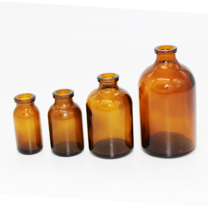 wholesale 10ml 20ml 30ml 50ml 100ml brown pharmaceutical glass jars,molded injection vials
