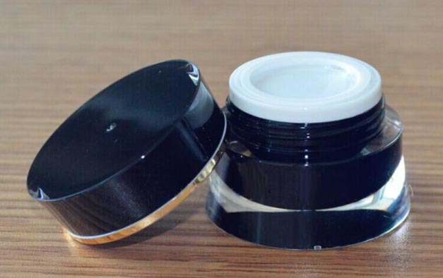 wholesale 10ml ACRYLIC black slim waist cream jar, cosmetic container 10g cream jar, empty 10g Cosmetic Packaging