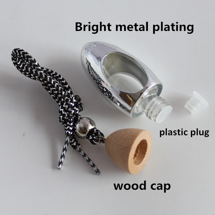 wholesale 10ml car perfume bottle hanging essential oil Air freshener car diffuser and wood cap