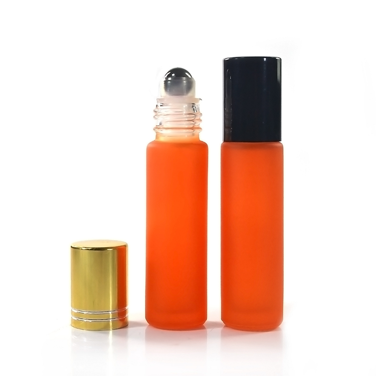 wholesale 10ml colored roll-on deodorant perfume glass bottles with steel glass roller ball