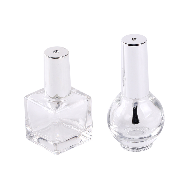 wholesale 10ml luxury round glass nail polish bottle with brush cap