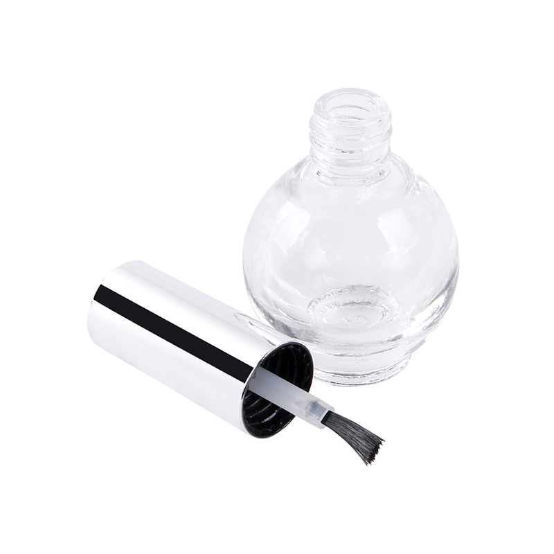 wholesale 10ml luxury round glass nail polish bottle with brush cap