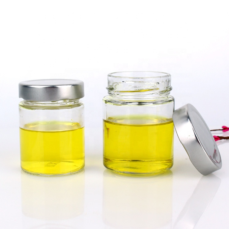 wholesale 120ml 4oz storage glass jam honey pickles jar with metal screw top lid