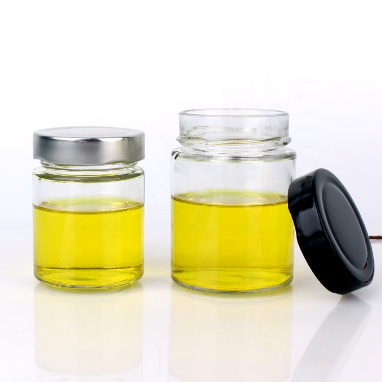 wholesale 120ml 4oz storage glass jam honey pickles jar with metal screw top lid