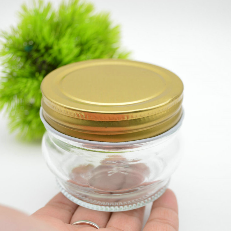 wholesale 120ml airtight food container clear glass mason jar clear glass storage jar with screw lids