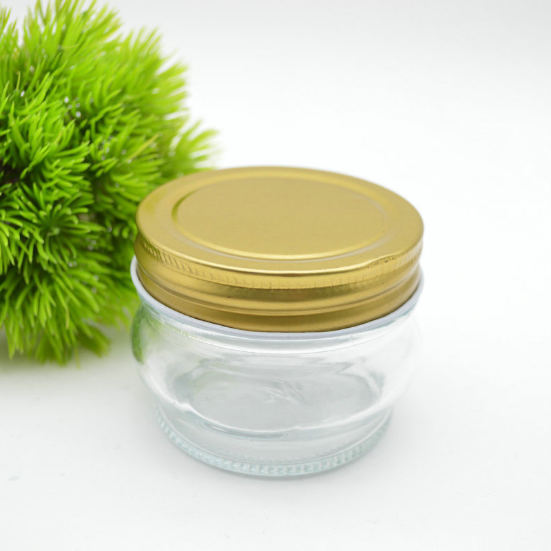 wholesale 120ml airtight food container clear glass mason jar clear glass storage jar with screw lids