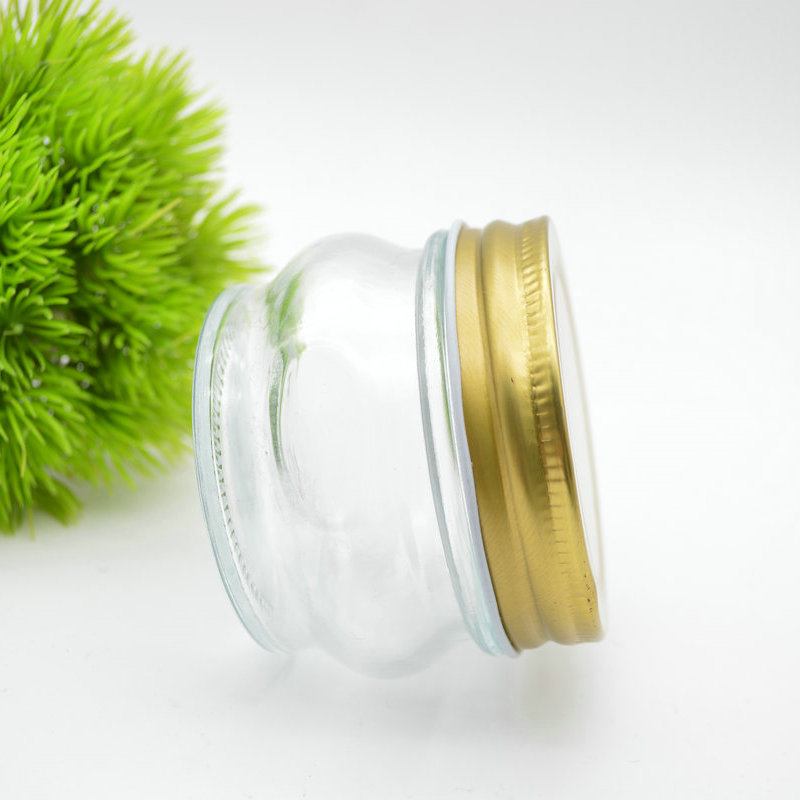 wholesale 120ml airtight food container clear glass mason jar clear glass storage jar with screw lids