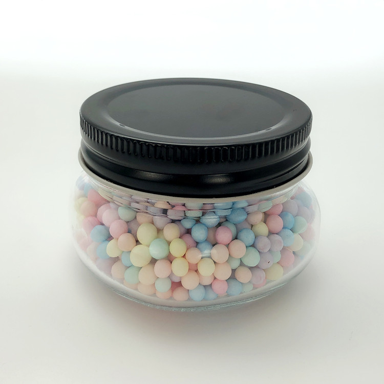 wholesale 120ml small round glass storage jar for caviar with screw lid