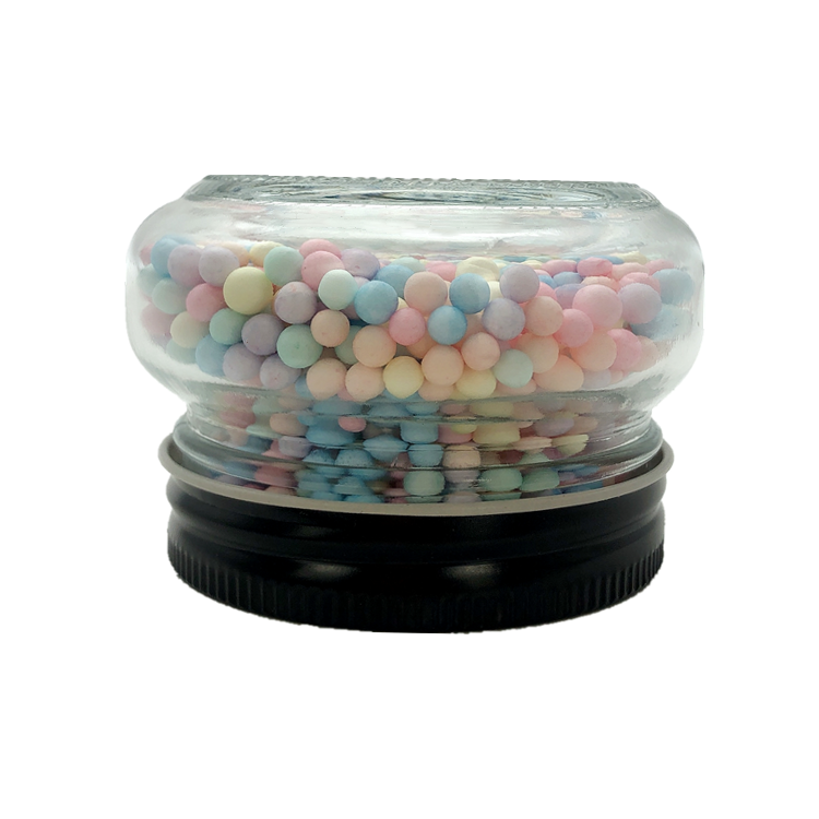 wholesale 120ml small round glass storage jar for caviar with screw lid