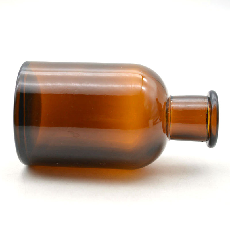 wholesale 125ml amber glass apothecary bottles with glass lid / wooden cork