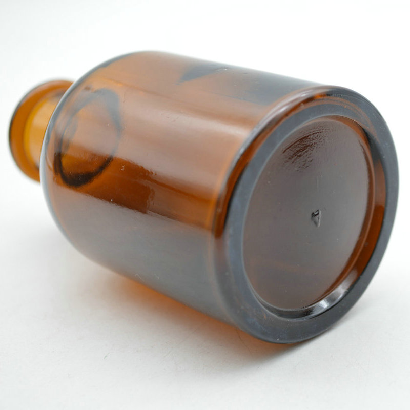 wholesale 125ml amber glass apothecary bottles with glass lid / wooden cork