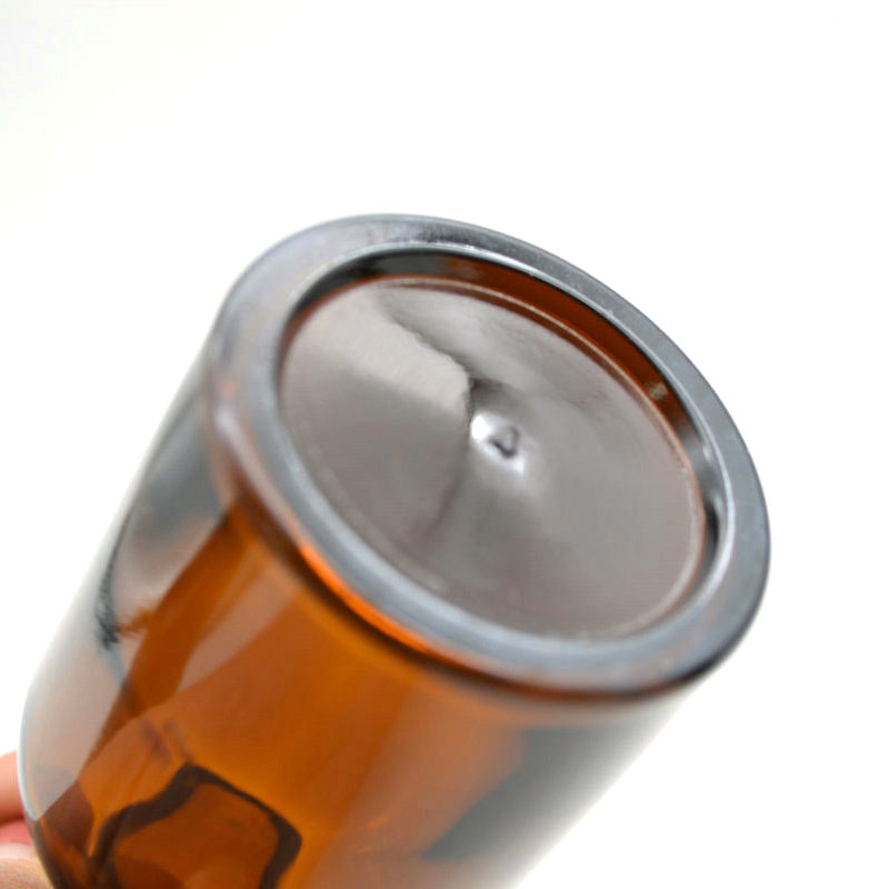 wholesale 125ml amber glass apothecary bottles with glass lid / wooden cork