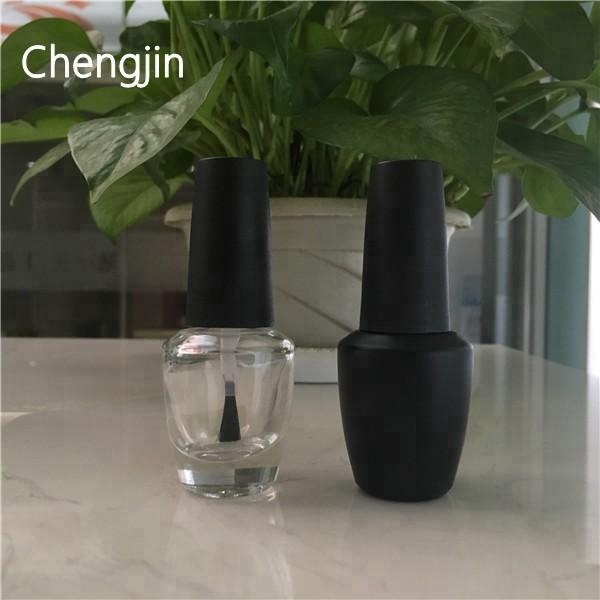 wholesale 13ml 14ml empty shaped matte black glass gel polish bottle