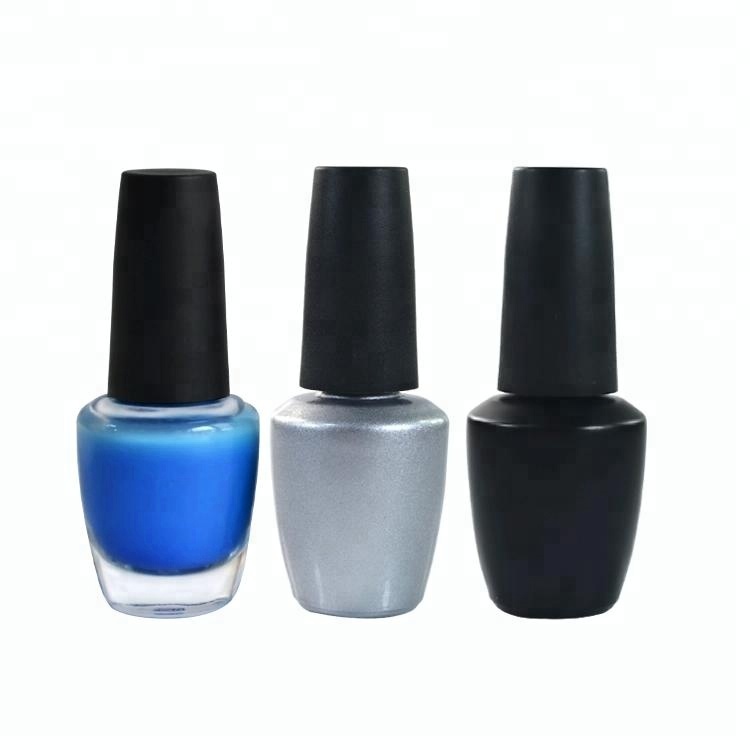 wholesale 13ml 14ml empty shaped matte black glass gel polish bottle