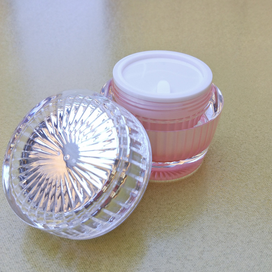 wholesale 15g 30g 50g Eco Friendly crystal acrylic cream cosmetic jars empty cream container