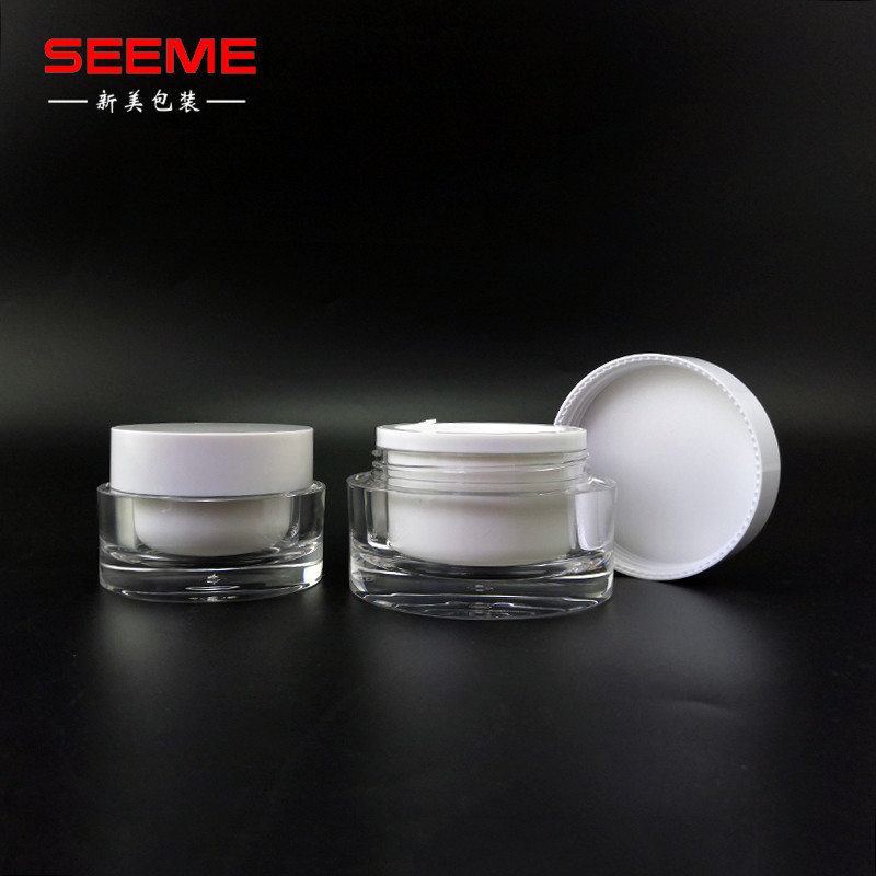 wholesale 15g 30g 50g cosmetic cream jar acrylic round cream bottle cylinder shape cosmetic jar